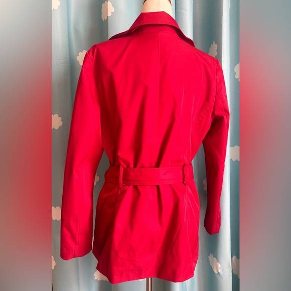 Sandro Studio red ruffle trench coat-L - Picture 6 of 7
